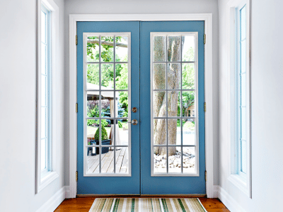 French doors leading to back yard