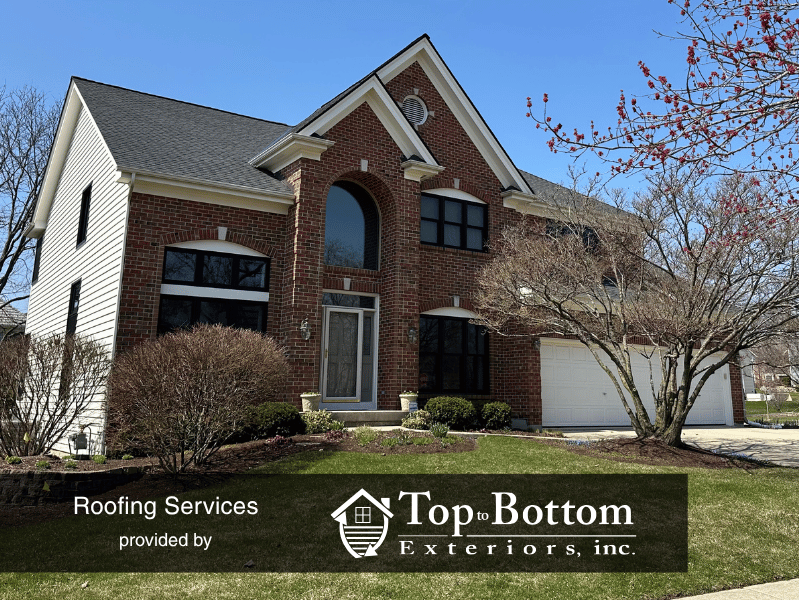 New roof by Top To Bottom Exteriors on Naperville home after hail storm damage