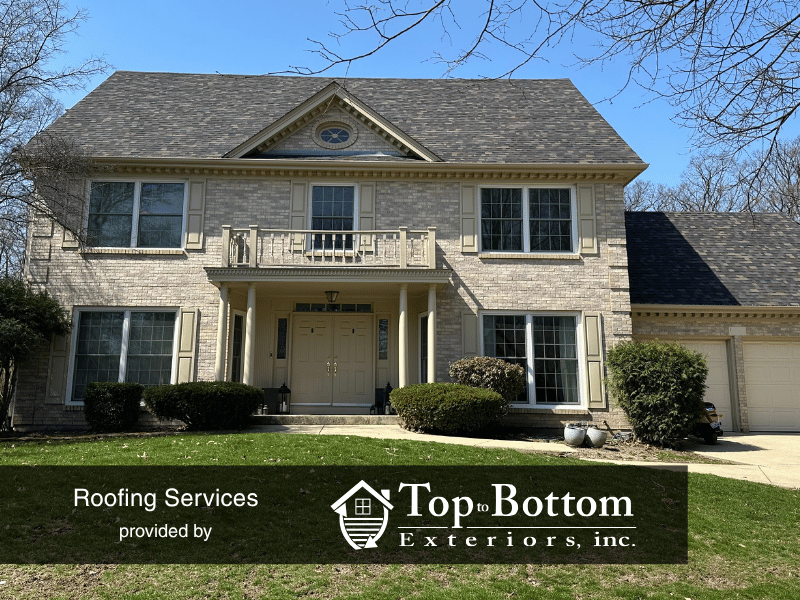 Aging roof replaced by Top to Bottom Exteriors on home in South Elgin