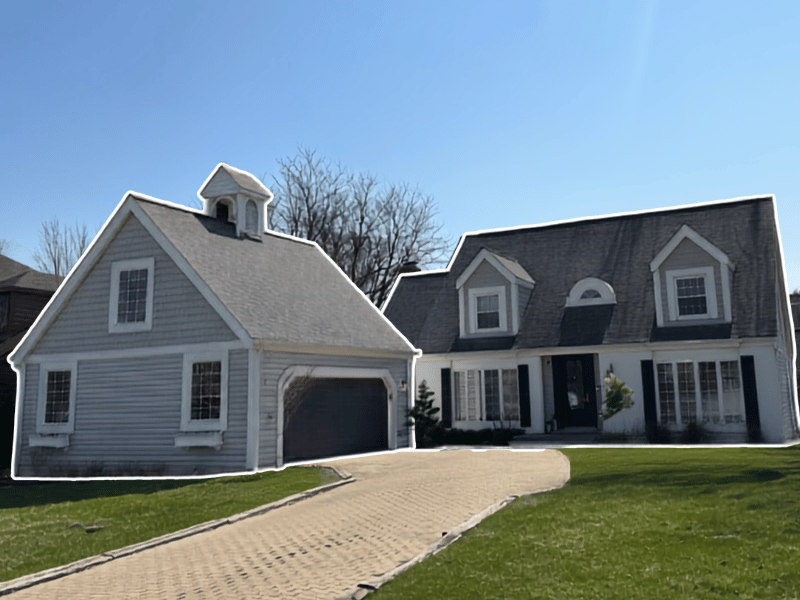 Wheaton home after complete hail damage repair, including roof, siding, and gutter replacement from Top to Bottom Exteriors